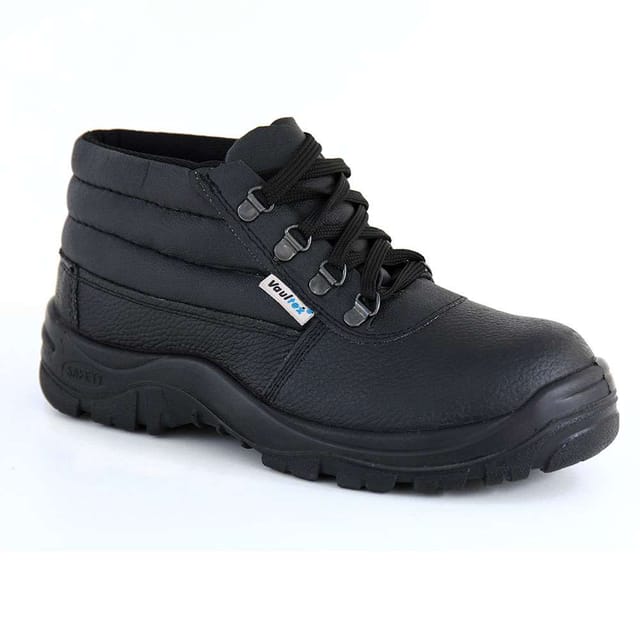 Vaultex MDU High Ankle Steel Toe Safety Shoes, Black, 38