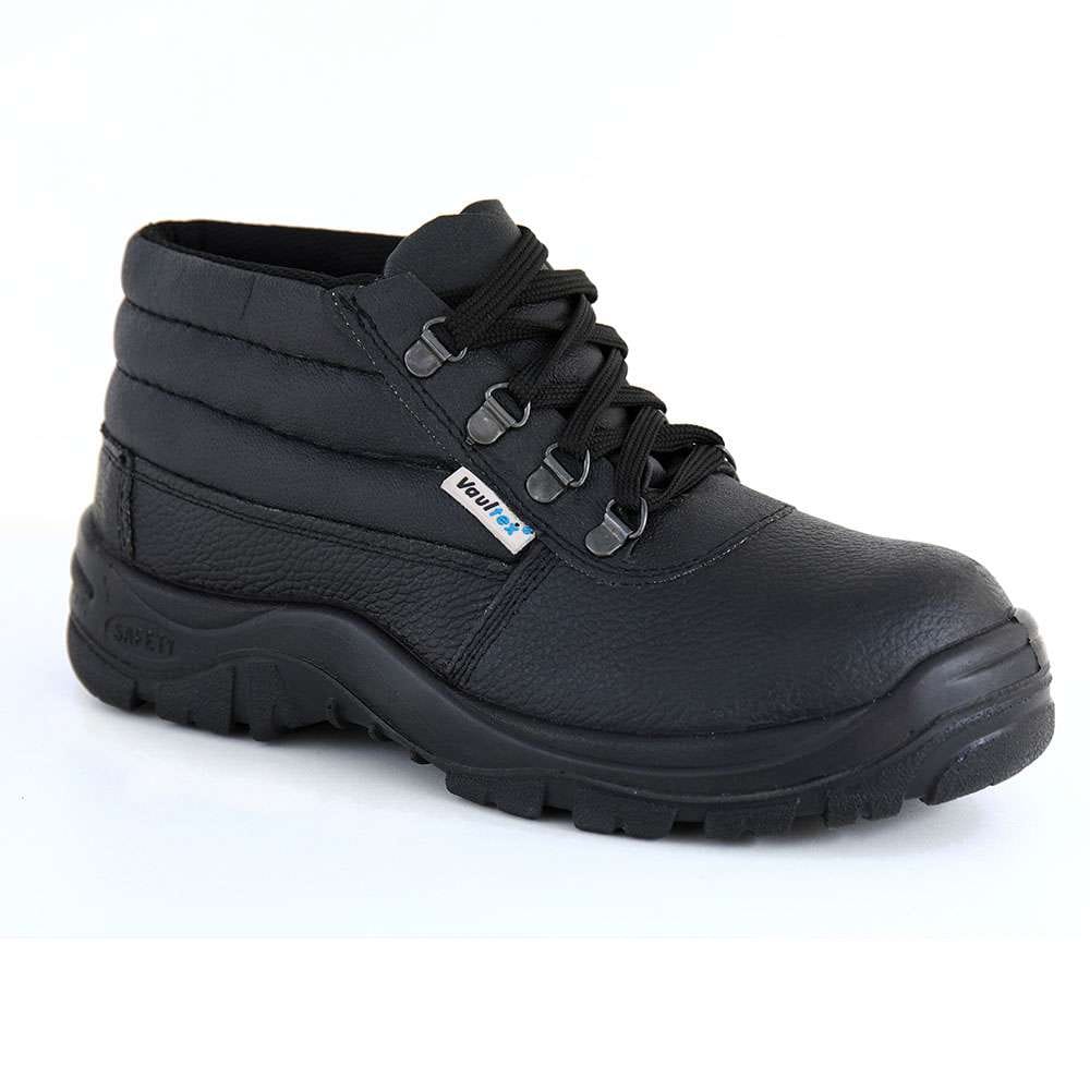 Vaultex MDU High Ankle Steel Toe Safety Shoes, Black, 38