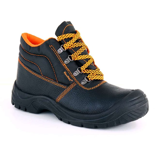 Vaultex KRM High Ankle Steel Toe Safety Shoes, Black, 42