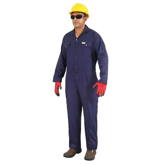 Vaultex HEV 200GSM Cotton Coverall, Navy Blue, 4XL
