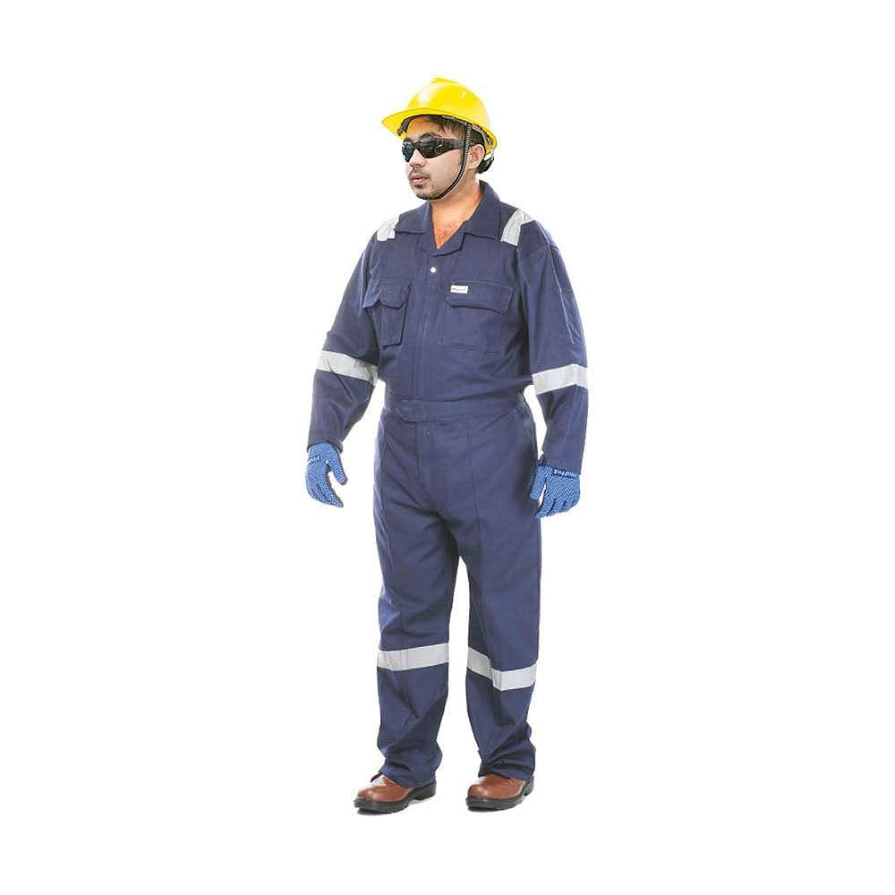 Vaultex VON 260GSM Cotton Coverall , Navy Blue, Medium