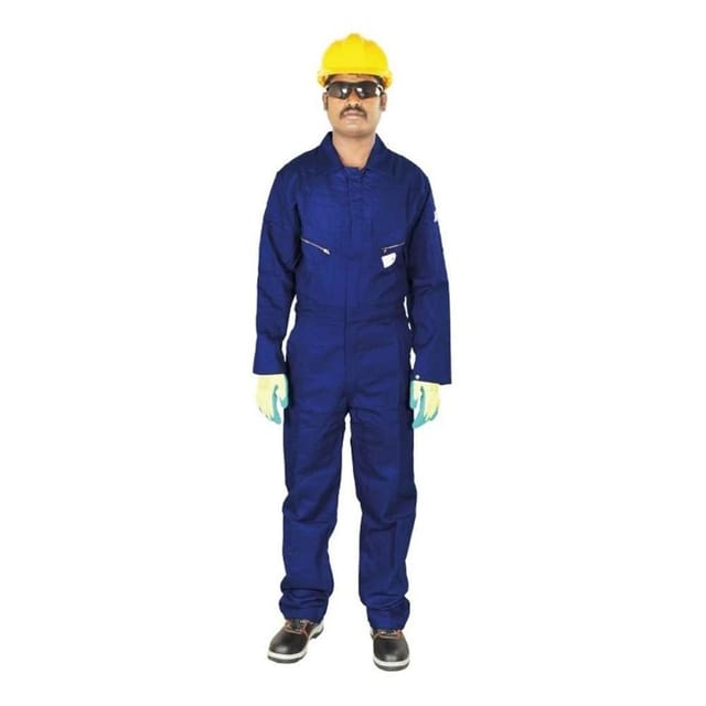 Vaultex LBFRN 320GSM Fire Retardant Cotton Coverall, Navy Blue, Small