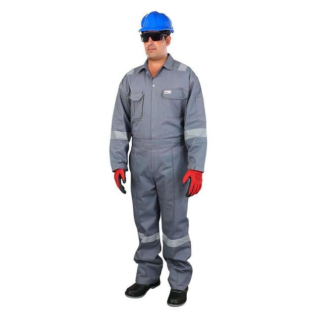 Vaultex TOP 260GSM Cotton Coverall , Grey, Medium