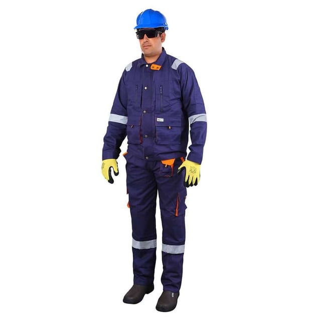 Vaultex FPT 260GSM Cotton Pant & Shirt, Navy Blue, Small