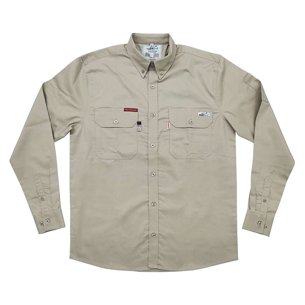Vaultex AKH 240GSM 8 Cal Fire Retardant Cotton Shirt, Beige, Small