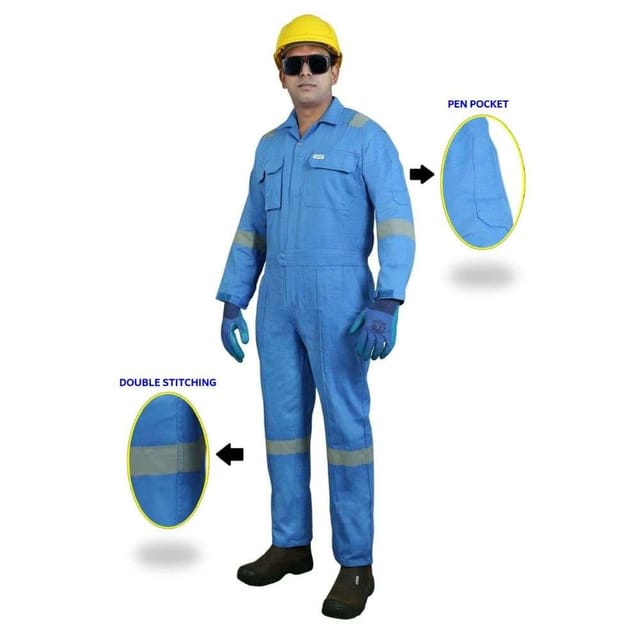 Vaultex IDA 240GSM Cotton Coverall , Petrol Blue, 3XL