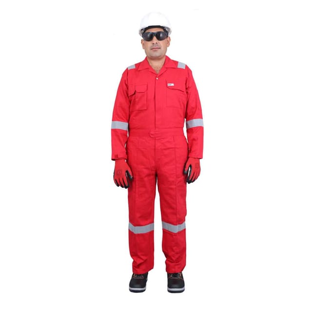 Vaultex DIA 240GSM Cotton Coverall , Red, 2XL