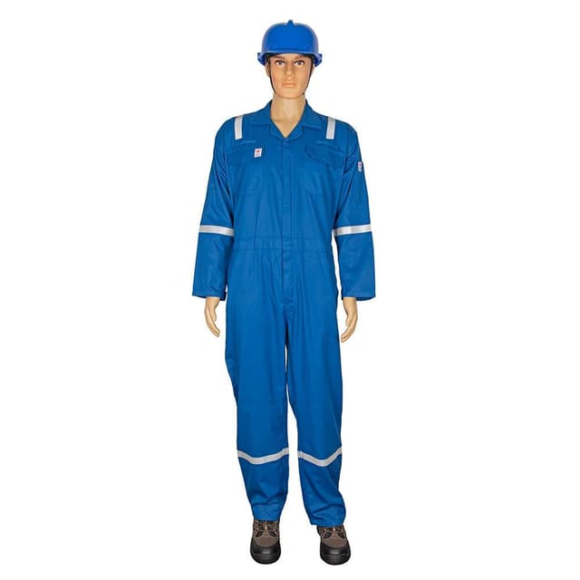 Vaultex DEN Inherent Fire Retardant 180GSM Coverall, Royal Blue, XL