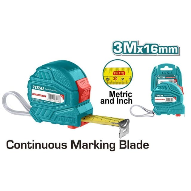 Total TMT126331 3M X 16MM Steel Measuring Tape