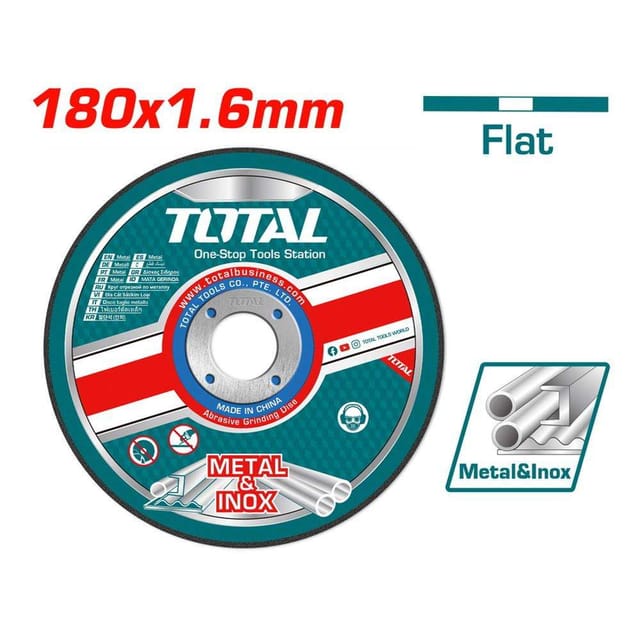 Total TAC2211802 7Inch X 22MM Flat Centre Abrasive Metal Cutting Disc