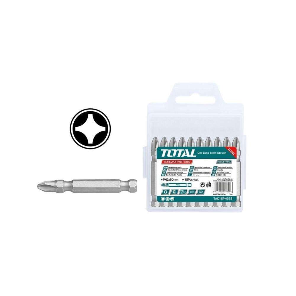 Total TAC16PH223 PH2 50MM Screwdriver Bit 10Pcs Set