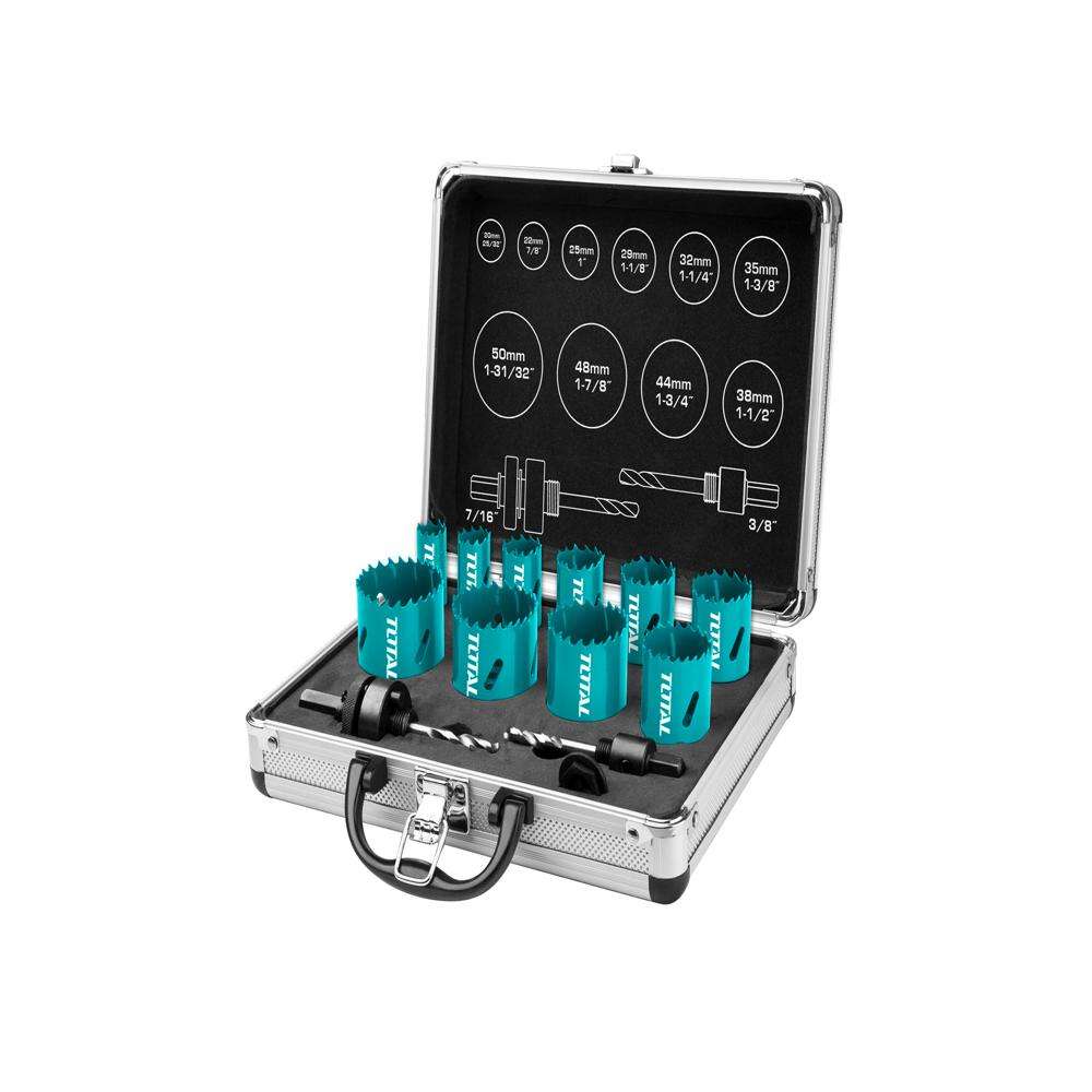Total TACSH0131 Bi-Metal Hole Saw Kit 13Pcs