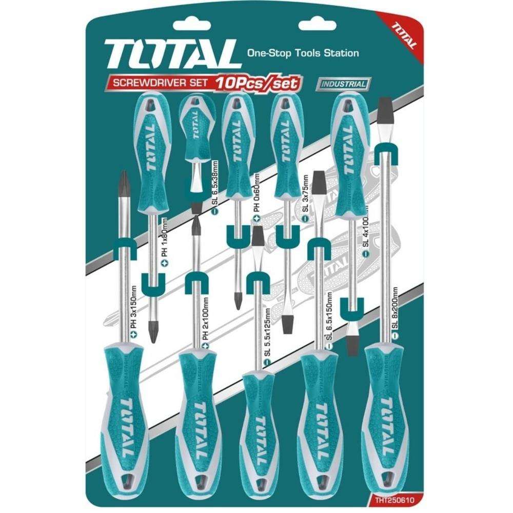 Total THT250610 Screwdriver Set 10Pcs