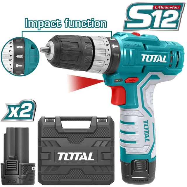 Total TIDLI1232 12V Lithium-Ion Imapct Drill With Impact Function