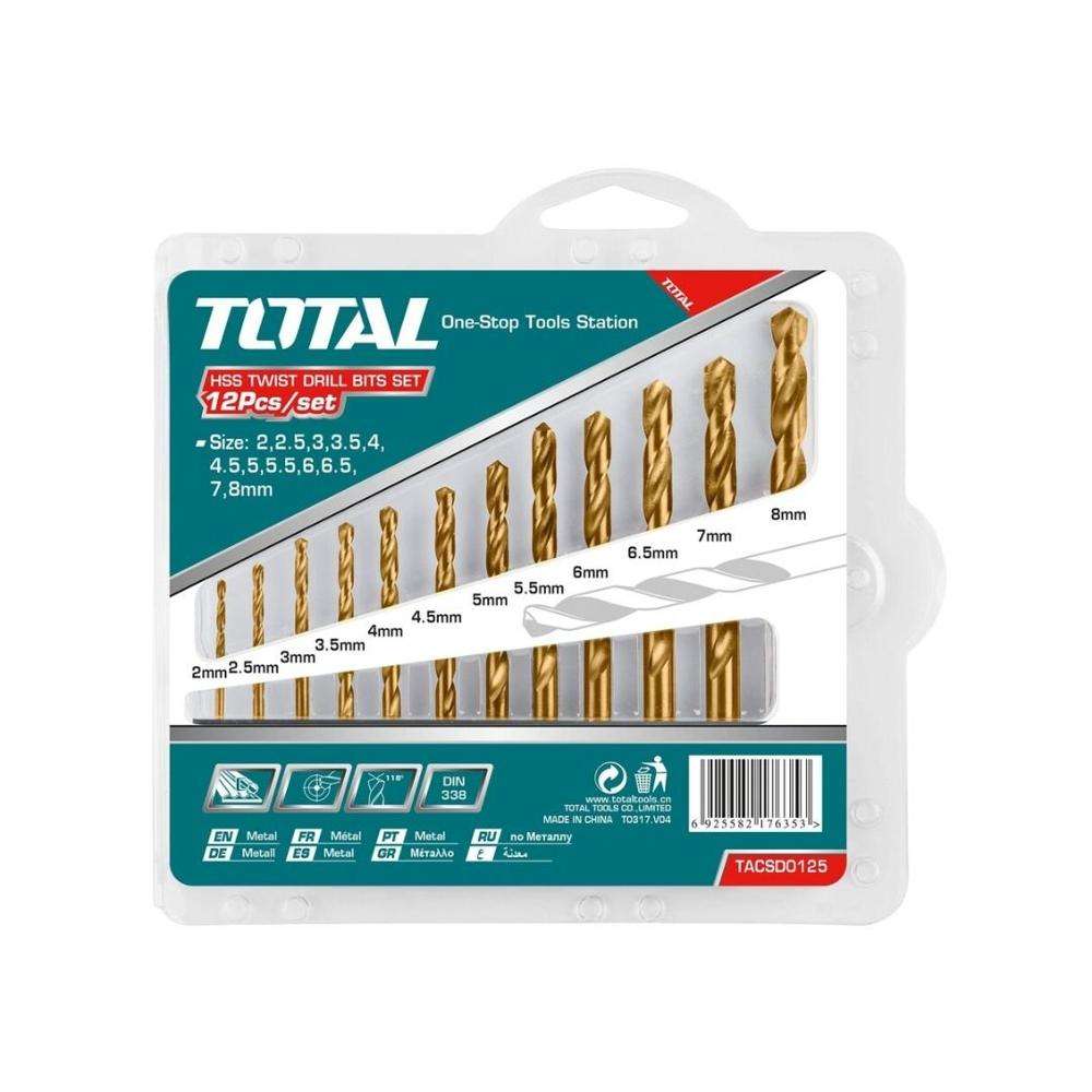 Total TACSD0125 HSS Drill Bit Set 12Pcs