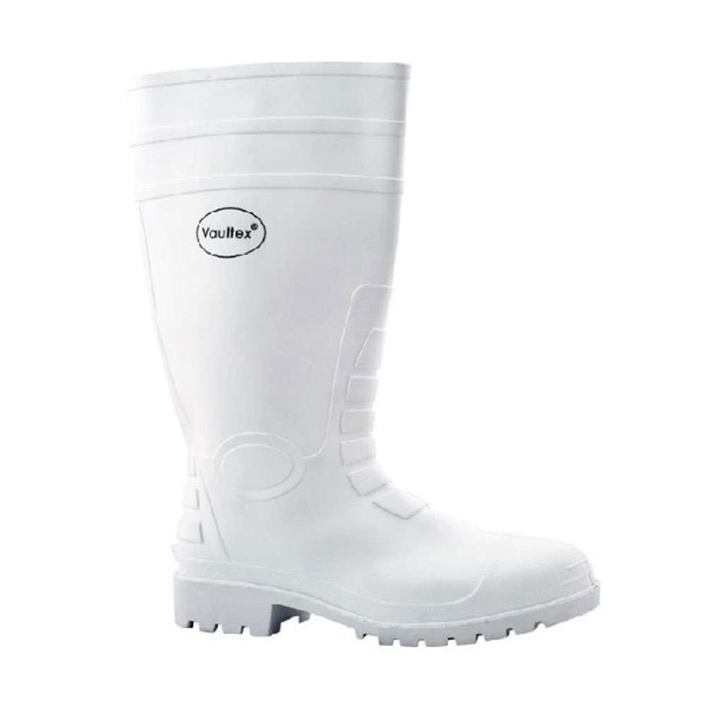 Vaultex RBW12 PVC Steel Toe Safety Gumboots - White, 46