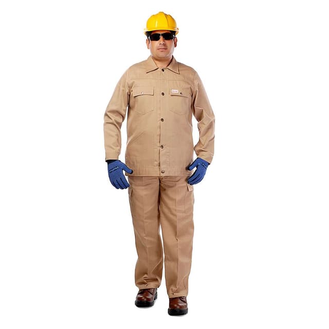 Vaultex CBV 190GSM Twill Pant & Shirt, Beige, Large