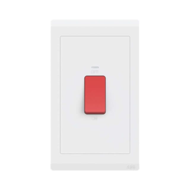 ABB 1 Gang 45Amp Double pole Switch with Neon light, Inora BL143, White