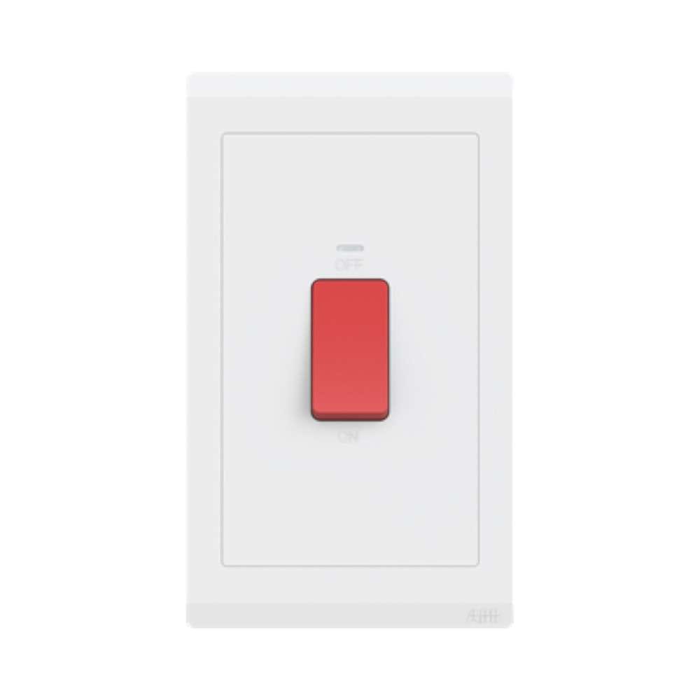 ABB 1 Gang 45Amp Double pole Switch with Neon light, Inora BL143, White