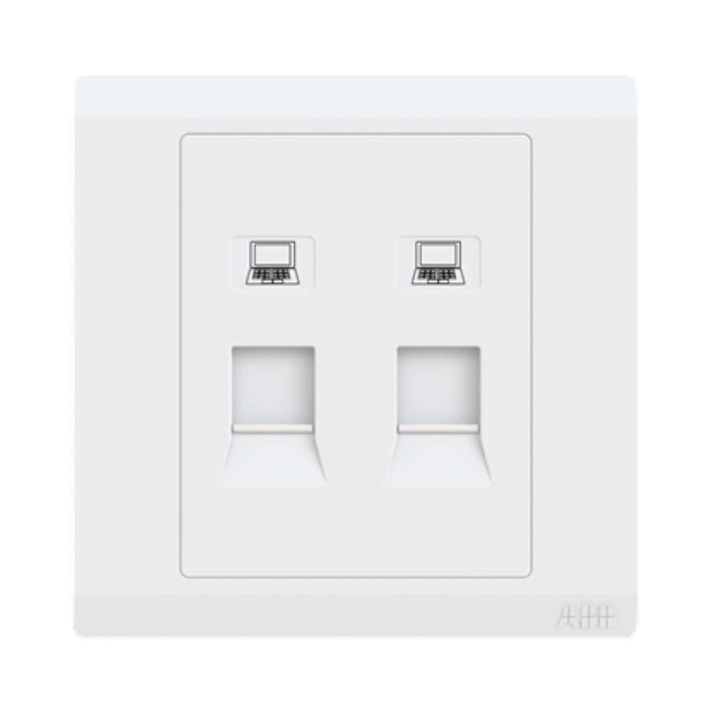 ABB 2 Gang Data Outlet RJ45 Plate only, Inora BL332, White