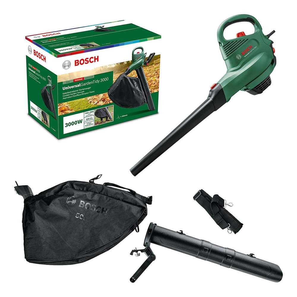 Bosch UniversalGardenTidy 3000W Leaf Blower & Vacuum 50L Bag