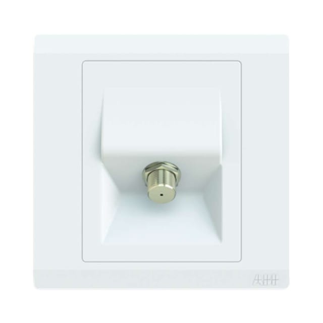 ABB 1 Gang SAT Outlet 45 Degree, Inora BL308, White