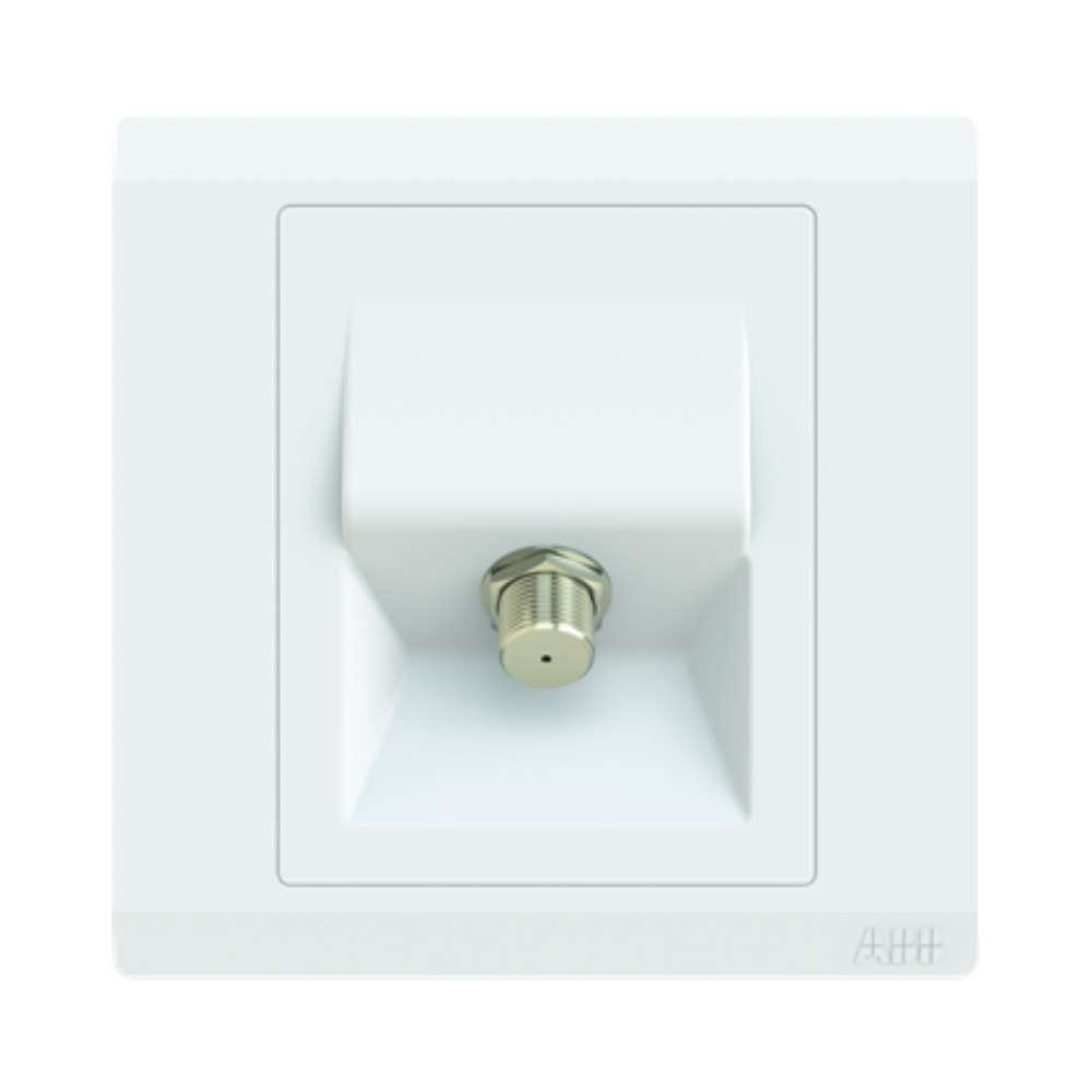 ABB 1 Gang SAT Outlet 45 Degree, Inora BL308, White