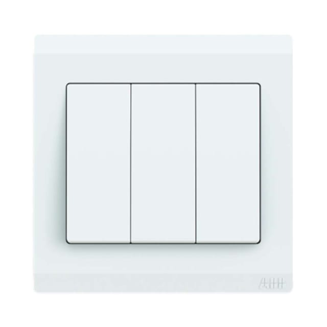 ABB 3 Gang 1 Way 10Amp Switch,Inora BL103, White
