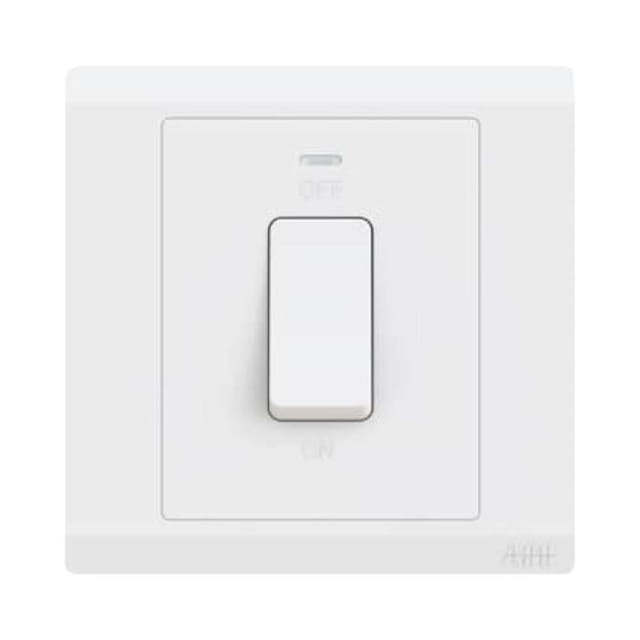 ABB 1 Gang 1 Way 20Amp Double Pole Switch with Neon light, INORA BL111S, White