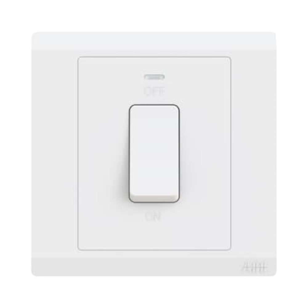 ABB 1 Gang 1 Way 20Amp Double Pole Switch with Neon light, INORA BL111S, White