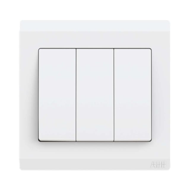 ABB 3 Gang 2 Way 10Amp Switch,Inora BL107, White