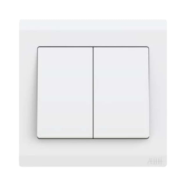 ABB 2 Gang 1 Way 10Amp Switch,Inora BL102, White