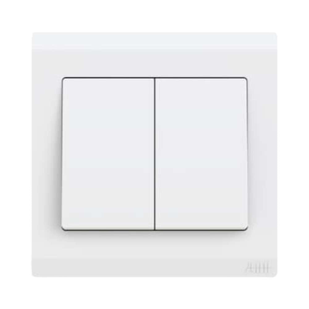 ABB 2 Gang 1 Way 10Amp Switch,Inora BL102, White