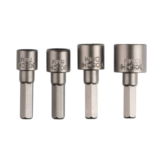 Bosch (2609255904) Socket Spanner Set with Hex Shank Arbor 4Pcs/Set