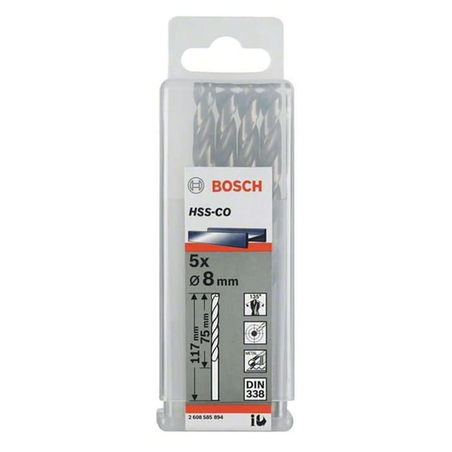 Bosch HSS Drill Bit 8mm - 5 Pcs/Pack
