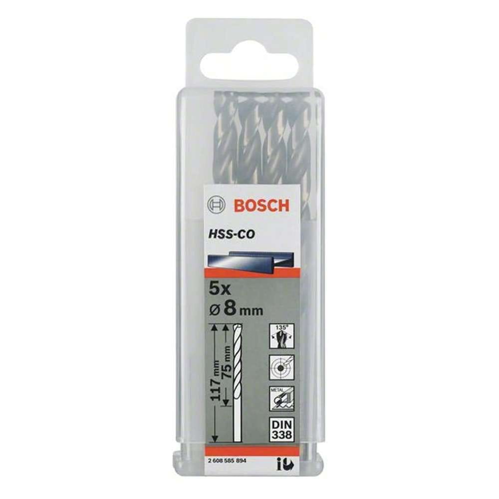 Bosch HSS Drill Bit 8mm - 5 Pcs/Pack