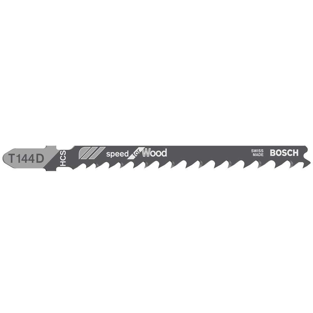 Bosch Jigsaw Blades, T 144D, Wood, Pack of 5, Fast Rip Cut & T-Shank Fit