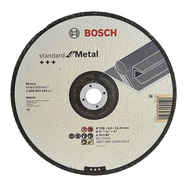 Bosch 2608603162 230mm Standard Metal Cutting Disc with Depressed Centre