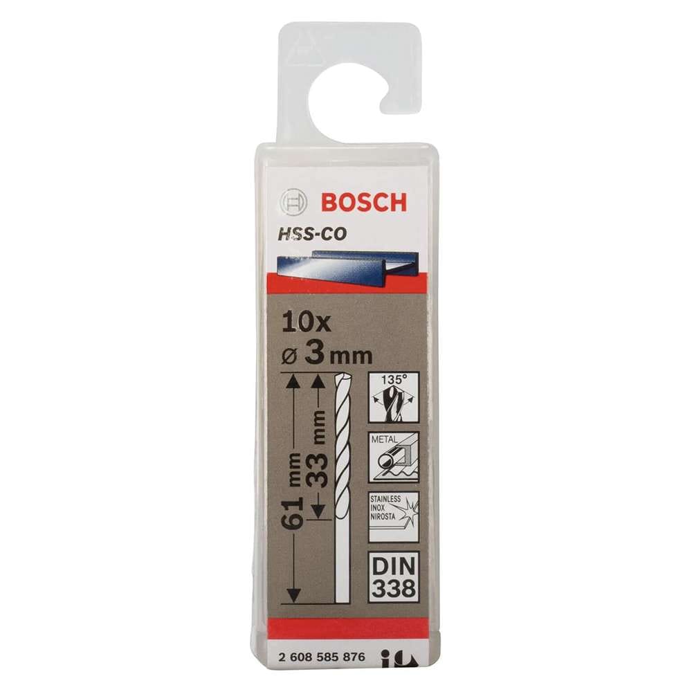 Bosch HSS-G Metal Drill Bit 3mm - 10 Pcs/Pack