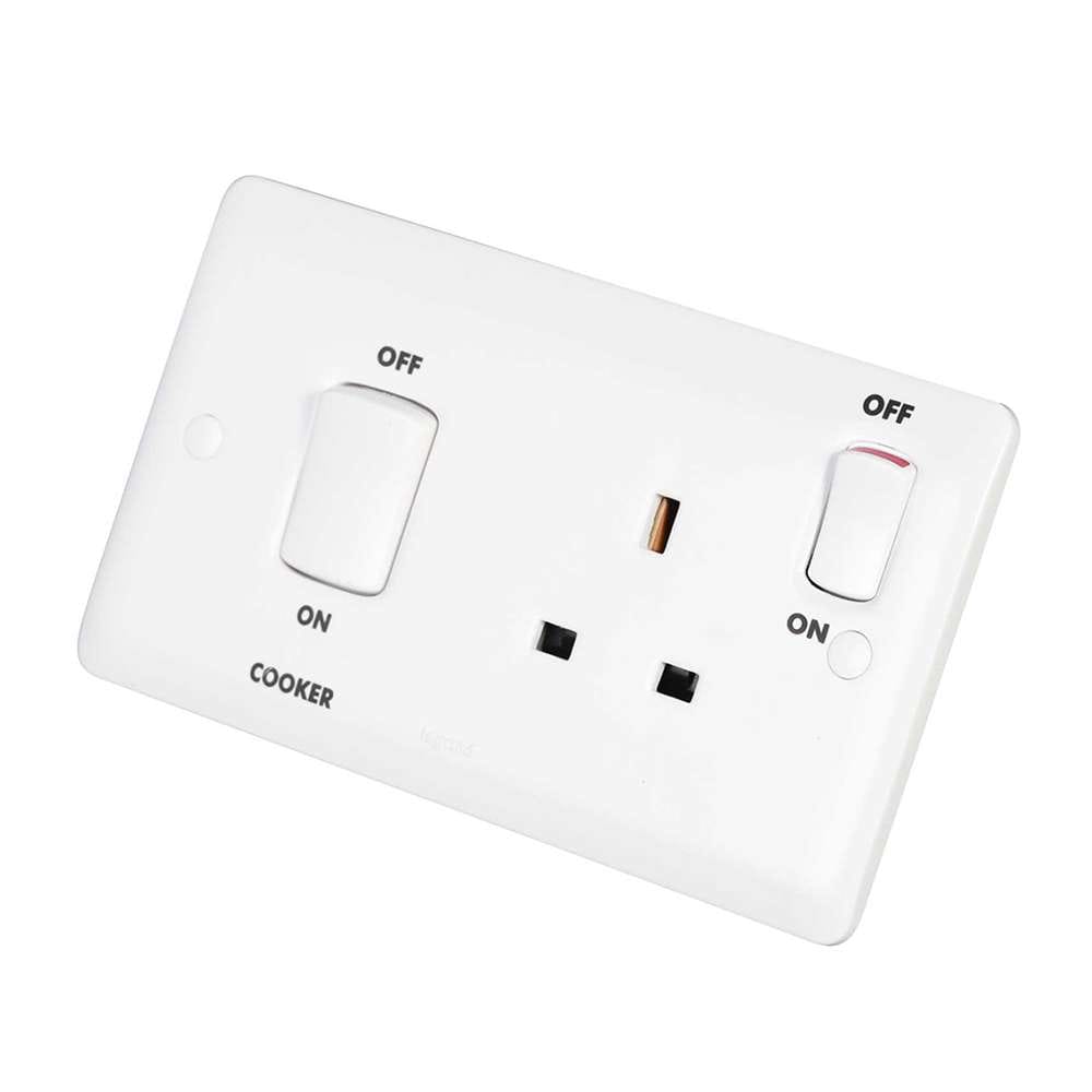 Legrand Synergy Cooker Control Unit with Socket, High-Load Isolation, Integrated Power Outlet, Kitchen-Ready