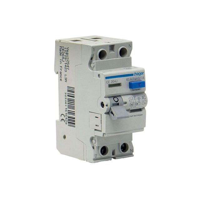 Hager 63A 2Pole 100Ma RCCB Earth Leakage Circuit Breaker (ELCB)