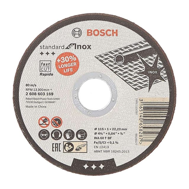 Bosch 2608603169 115mm Inox Rapido Cutting Disc