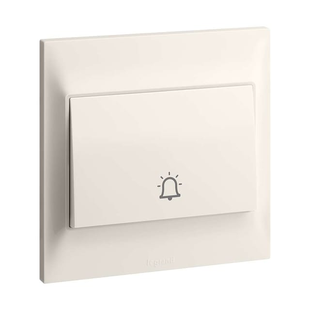 Legrand Belanko S Bell Push Switch, 1-Gang 4A 250V, Big Rocker for Accessibility, Suitable for Modern Interir - Ivory
