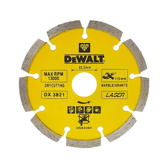 Dewalt DX3821 Laser Segmented Blades / Marble And Granite - D115XBS22.2