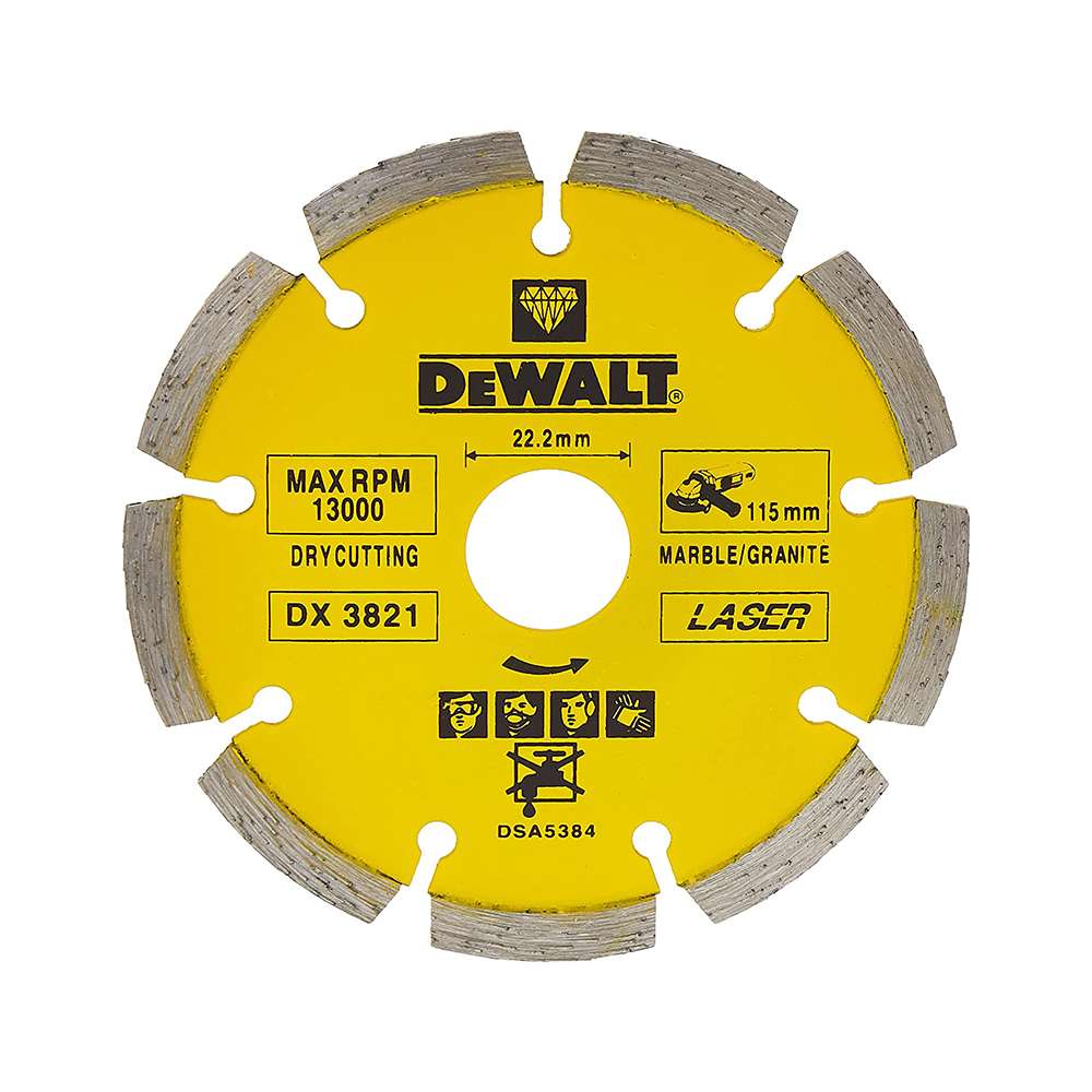 Dewalt DX3821 Laser Segmented Blades / Marble And Granite - D115XBS22.2