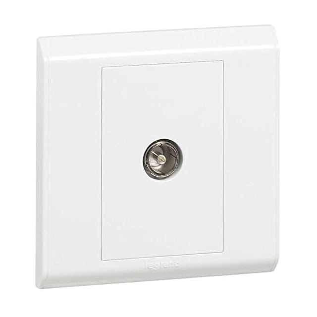 Legrand Belanko TV Socket Coaxial, Single Outlet, Shielded Port, Tidy Finish