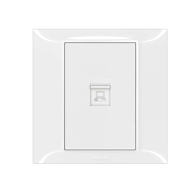 Legrand Belanko RJ45 Cat6 Telephone/Data Socket, Single Port, Flush-Mount, Clean Faceplate