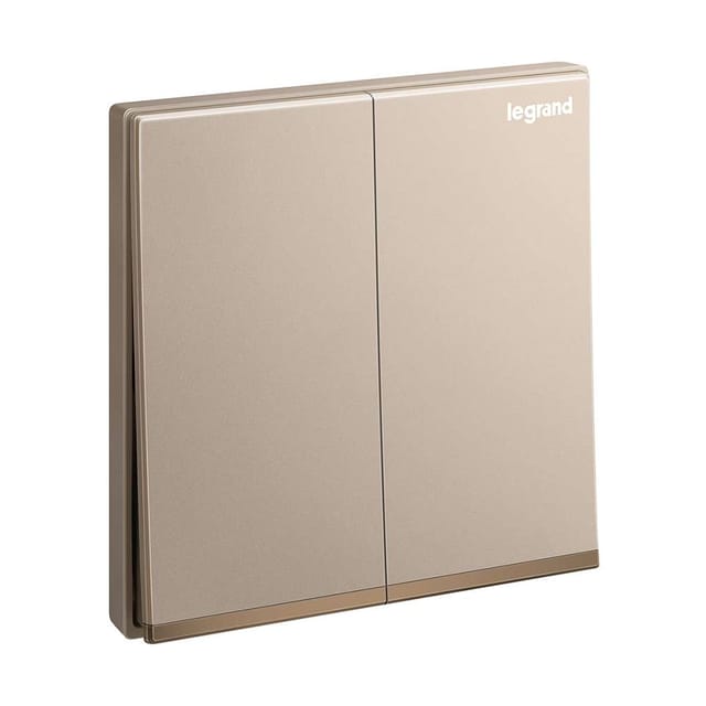 Legrand Galion 2-Gang 2-Way 16AX Switch, Dual Circuits, Two Locations, Suitable for Home & Office - Rose Gold