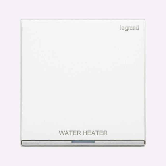 Legrand Galion 20A Double Pole Switch with Earth Terminal Water Heater, Marked Isolation, Suitable for Home - White