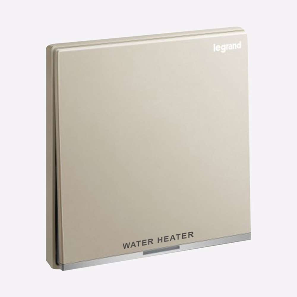Legrand Galion 20A Double Pole Switch with Earth Terminal Water Heater, Marked Isolation, Suitable for Home - Champagne